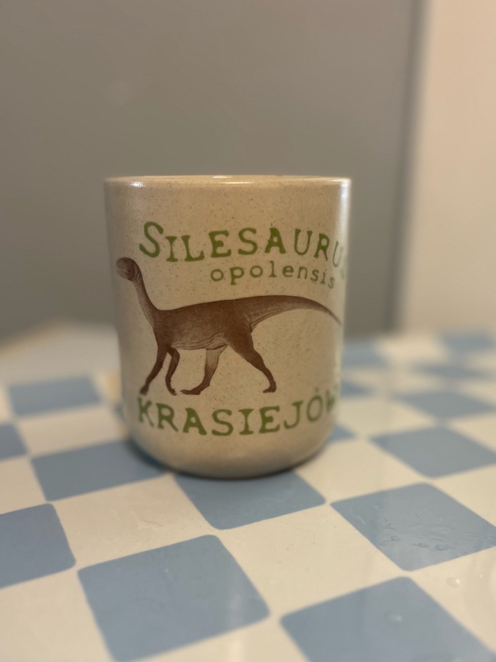 Collectable Silesaurus Opolensis Dinosaur Ceramic Mug - Green & Brown